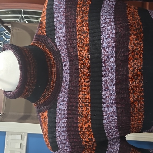 Ganni Striped Merino Wool Turtleneck Sweater, Open Back, S, NWT - Picture 3 of 8